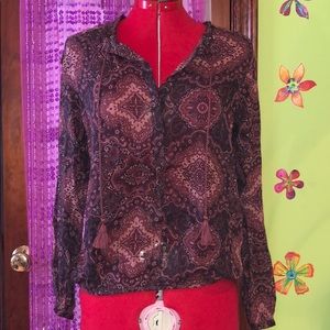 Maroon Lucky Brand Blouse